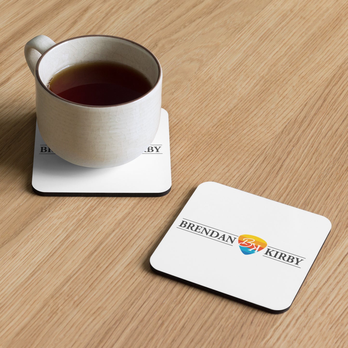 Brendan Kirby Logo Cork-back coaster